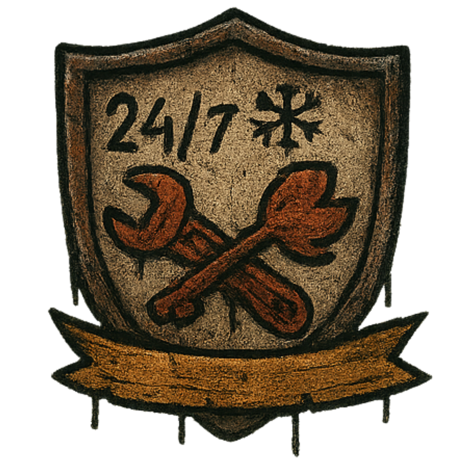 24/7 emergency plumbing shield icon